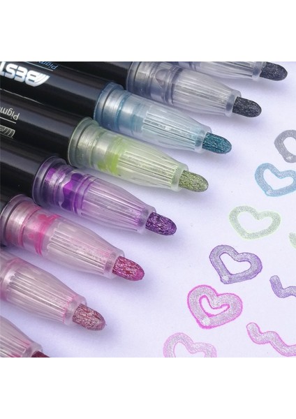 JS-BLACK12 Stili Olor Çift Çizgiler Kontur Renkli Boya Marker Seti Scrapbooking Için Anahat Metalik Işaretleyiciler Mermi Günlüğü Poster Hediye Kartı (Yurt Dışından) indirimleri