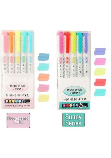 10 Renk D Stili Olors Çift Başlı Fosforlu Kalem Sanat Işaretleyiciler Kawaii Japon Hafif Renk Floresan Peool&office Kırtasiye (Yurt Dışından)