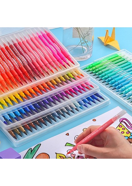 24 Renk Set Stili Graffiti Marker Kalemler Suluboya Renkli Çizim Için Işaretleyiciler Çift Fırça Kalem ve Çizim Gömlekleri Sanat Malzemeleri Kırtasiye (Yurt Dışından) fiyatları