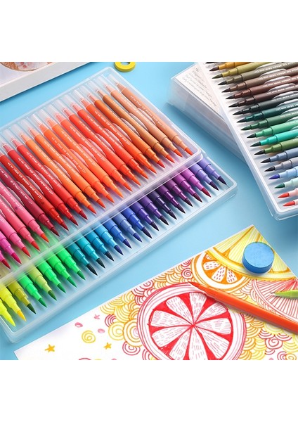 24 Renk Set Stili Graffiti Marker Kalemler Suluboya Renkli Çizim Için Işaretleyiciler Çift Fırça Kalem ve Çizim Gömlekleri Sanat Malzemeleri Kırtasiye (Yurt Dışından) modelleri