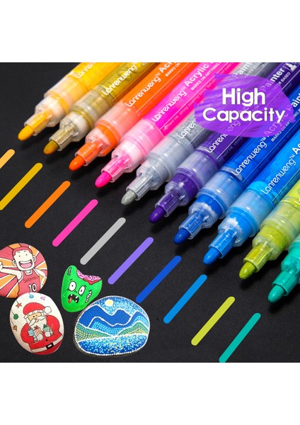 12 Renk Stili Akrilik Boya Peolor Işaretleyiciler Set Kanvas Çanta Cam Porselen Kupa Ahşap Kumaş Sanat Kalıcı Işaretleyiciler Doğum Günü Hediyeleri (Yurt Dışından) fırsatları