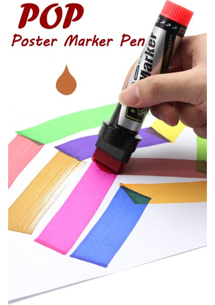 Sarı 6mm Tarzı mm Marker Kalem Sanat Reklam 12 Renk Boya Alkol Elyaf Ucu Pop Graketch Kalem Poster Kalem Copic Art Supliess (Yurt Dışından)