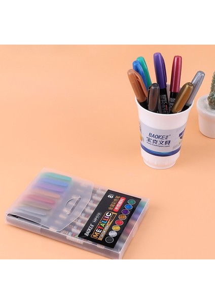 8 Adet Set Metalli Renkli Kalem Sanat Marker Fırça Kalem Işareti Yazmak Kırtasiye Öğrenci Ofisi Okul Malzemeleri Kaligrafi Kalemi (Yurt Dışından) modelleri