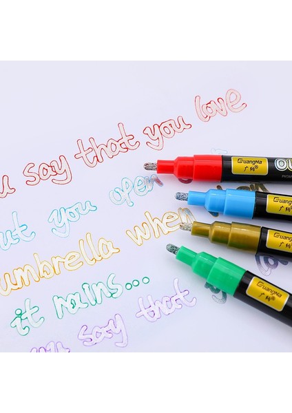 24 Renk Stili 24 Renk Çift Çizgili Anahat Kalemleri Kendinden Anahatlı Metalik Sanat Işaretleyiciler Taş Ahşap, Kauçuk, Cam Noel Kartı Için Parıltılı Kalemler (Yurt Dışından) indirimleri