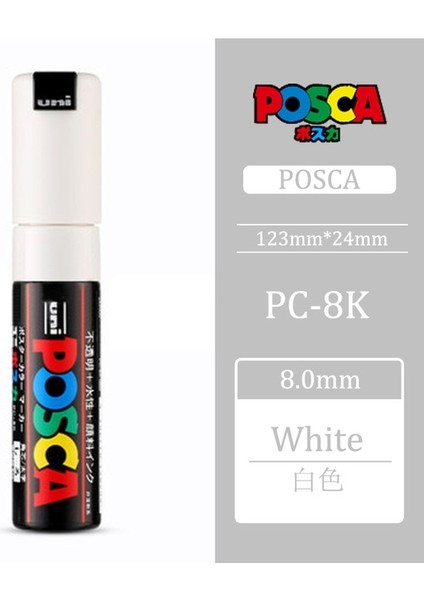 Beyaz Stil Uni Posca Boya Marker Marker Kalem-Kalın Uç-8mm Pc-8k 15 Renk, Çizim, Boyama ve Grafiti Için Uygun (Yurt Dışından)