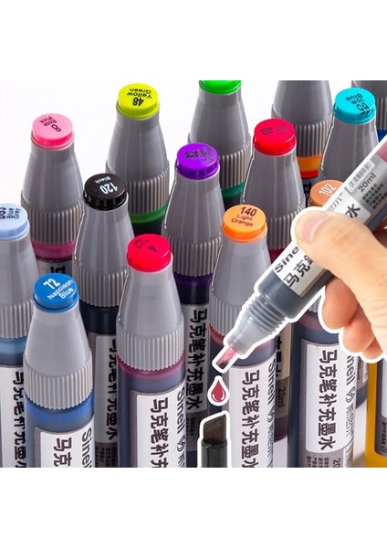 No.26 Tarzı Marker Repleg Liquid Universal Touch Marker Su Doldurma Sıvı Alkol Yağlı 24 Col Col Col Col Renkli Mürekkep (Yurt Dışından)