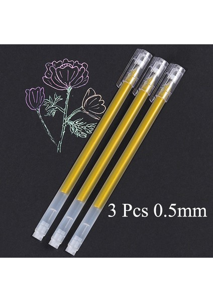Altın-3 Adet Tarzı 3 Adet Beyaz Jel Kalem Fosforlu Kalem Yaratıcı Boyama Sanat Işaretleyiciler Okul Malzemeleri Eskiz Işaretleyiciler Manga Çizim Seti (Yurt Dışından)