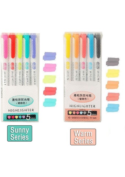 10 Renk J Stili Olors Çift Başlı Fosforlu Kalem Sanat Işaretleyiciler Kawaii Japon Hafif Renk Floresan Peool&office Kırtasiye (Yurt Dışından)