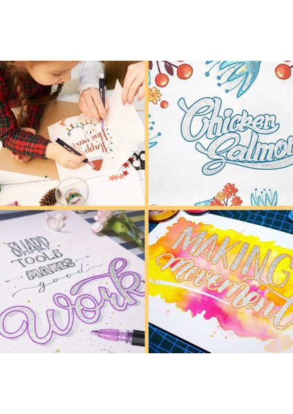 21 Renk Stili 21 Renkler Çift Çizgiler Sanat Işaretleyiciler Out Line Kalem Diy Albümü Scrapbooking Metal Glitter Kırtasiye Sanat Çizim Kalemleri Kaligrafi Için (Yurt Dışından) indirimleri