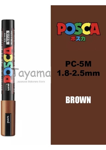Kahverengi Tarzı 1 Adet Uni Posca Pc-5m Boya Markörü - Ekstra Ince Kurşun Ucu Su Bazlı 29 Renk Mevcuttur (Yurt Dışından)