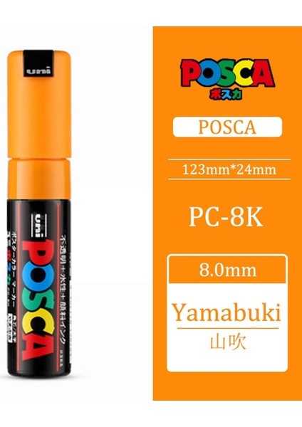 Yamabuki Tarzı Uni Posca Boya Marker Marker Kalem-Kalın Uç-8mm Pc-8k 15 Renk, Çizim, Boyama ve Grafiti Için Uygun (Yurt Dışından)