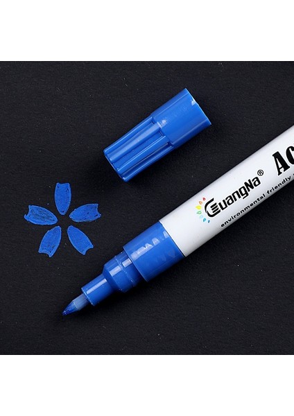 Mavi Stil Akrilik Boya Marker Kalem Detaylı Işaretleme Renk Boya Kalemleri Seramik Kaya Cam Porselen Kupa Ahşap Kumaş Tuval (Yurt Dışından)