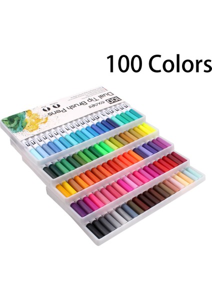 48 Renk Stili Renkler Çift Uçlu Fırça Kalemleri Fineliner Uç ve Boyama Için 2mm Fırça Ucu Çizim Boyama Işaretleme Kalemleri Fırça Işaretleyiciler (Yurt Dışından) modelleri