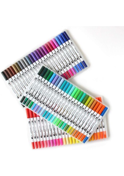 48 Renk Stili Renkler Çift Uçlu Fırça Kalemleri Fineliner Uç ve Boyama Için 2mm Fırça Ucu Çizim Boyama Işaretleme Kalemleri Fırça Işaretleyiciler (Yurt Dışından) indirimleri
