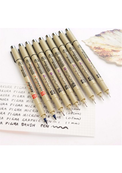 12 Adet Tarzı Mikron Kalem Astar Çizim Fineliner Kalem Seti Siyah Su Geçirmez Mürekkep Eskiz Işaretleyici Okul Sanat Malzemeleri Yazı Anime Kalem (Yurt Dışından) fırsatları