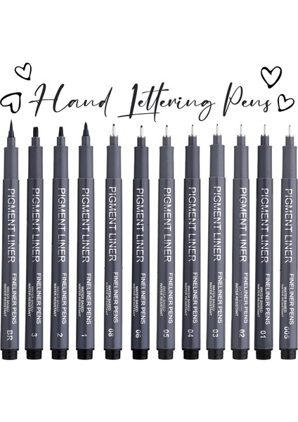 5 Adet Tarzı Adet Sanat Marker Kalem Pigment Liner Mikron Mürekkep Fırça Ucu Siyah Fineliner Eskiz Manga Çizim (Yurt Dışından) modelleri