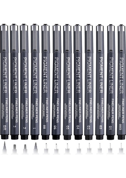 5 Adet Tarzı Adet Sanat Marker Kalem Pigment Liner Mikron Mürekkep Fırça Ucu Siyah Fineliner Eskiz Manga Çizim (Yurt Dışından) indirimleri