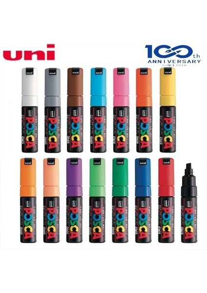 Kahverengi Tarzı Uni Posca Boya Marker Marker Kalem-Kalın Uç-8mm Pc-8k 15 Renk, Çizim, Boyama ve Grafiti Için Uygun (Yurt Dışından)