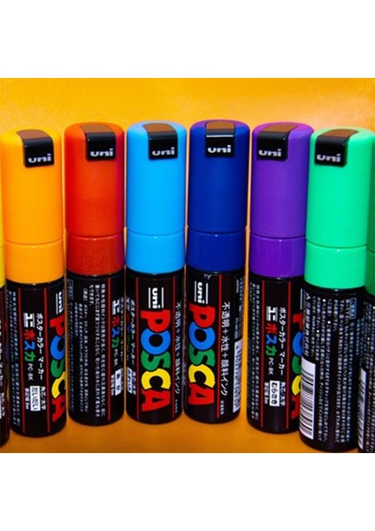Kahverengi Tarzı Uni Posca Boya Marker Marker Kalem-Kalın Uç-8mm Pc-8k 15 Renk, Çizim, Boyama ve Grafiti Için Uygun (Yurt Dışından)