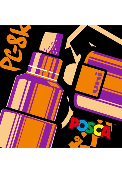 Kahverengi Tarzı Uni Posca Boya Marker Marker Kalem-Kalın Uç-8mm Pc-8k 15 Renk, Çizim, Boyama ve Grafiti Için Uygun (Yurt Dışından)