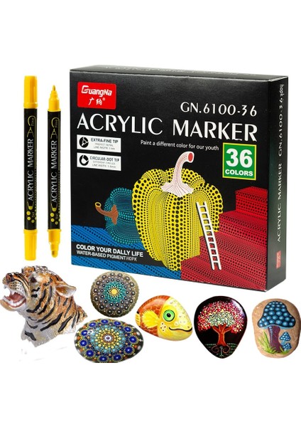36 Renk Stili 36 Renk Akrilik Boya Marker Kalemler, Ekstra Ince ve Nokta Uçlu, Kaya Boyama, Kupa, Seramik, Cam, Ahşap, Kumaş, Tuval, Metal (Yurt Dışından) modelleri