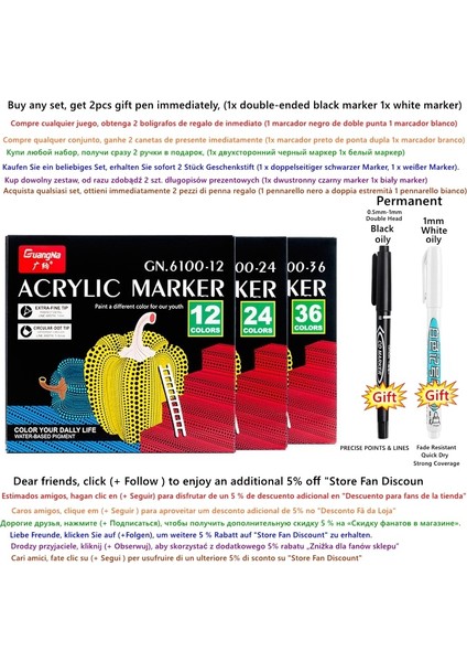 36 Renk Stili 36 Renk Akrilik Boya Marker Kalemler, Ekstra Ince ve Nokta Uçlu, Kaya Boyama, Kupa, Seramik, Cam, Ahşap, Kumaş, Tuval, Metal (Yurt Dışından) fırsatları