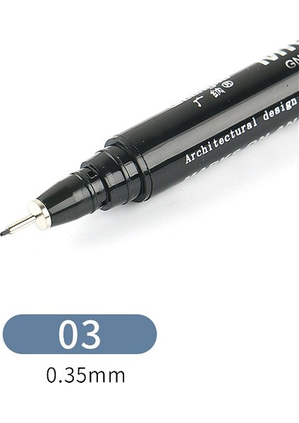 No.3 Tarzı 1 Adet Pigment Liner Pigma Mikron Mürekkep Marker Kalem Farklı Ucu Siyah Fineliner Eskiz Kalemleri (Yurt Dışından)