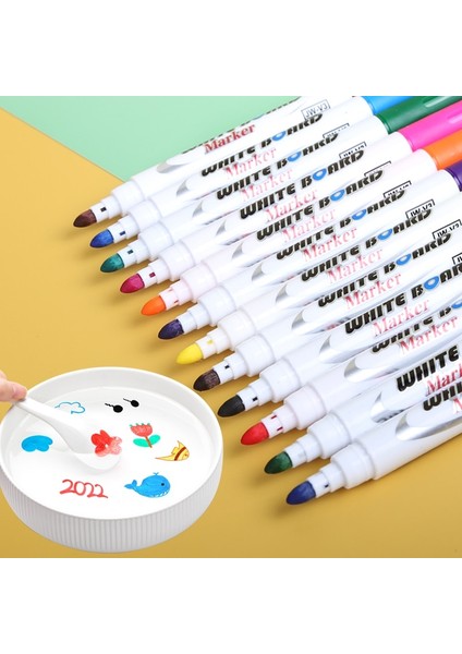 12 Renkler Büyülü Su Boyama Işaretleyici Kalem Dıy Suda Yüzer Kalem Çizim, Sihirli Doodle Çizim Kalemleri, Sanat Okulu Malzemeleri (Yurt Dışından)