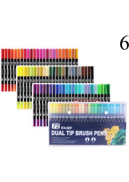 72 Renk Siyah Stil Fineliner Renkler Çift Ucu Fırça Sanat Işaretleyiciler Kalem Meslek Suluboya Kalemler Çizim Kaligrafi Sanat Malzemeleri Için (Yurt Dışından)