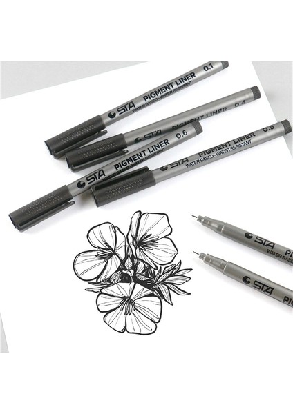 0,2 mm Stili 1 Adet Cetvel Kalemi Fineliner Ultra Fine Line Art Marker Siyah Mürekkep Icron Cetvel Kalemi Ofis Okul (Yurt Dışından) modelleri
