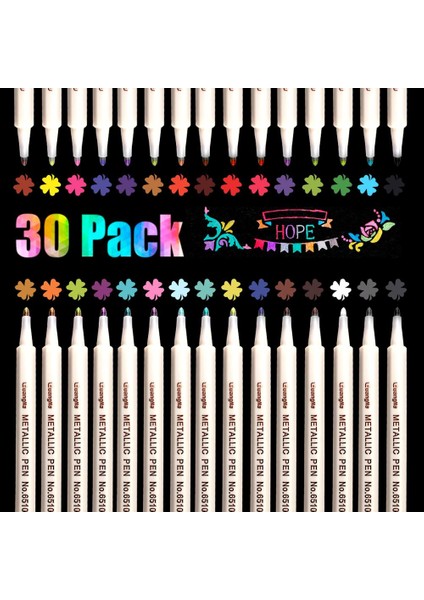 30 Renk Geniş Stil 30 Renk Metalik Marker Kalemler Suya Dayanıklı Hızlı Kurutma Kart Yapımı, Scrapbooking El Sanatları, Art Rock Boyama Cam Met Için Kullanma (Yurt Dışından)