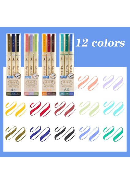 Bahar Tarzı 3 Adet Retro Renkli Kaligrafi Fırçası Kalem Seti Dıy Scrapbooking El Sanatları Yumuşak Ucu Çift Taraflı Ince Liner Sanat Yazı Çizim Işaretleyiciler (Yurt Dışından) modelleri