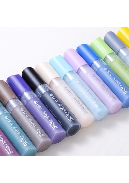 Y416 Stili 28 Renk Akrilik Boya Marker Kalem Seramik Kaya Cam Porselen Kupa Ahşap Kumaş Tuval Boyama Grafiti Dıy Günlüğü Albümü (Yurt Dışından) indirimleri