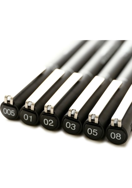 Farklı Nokta Stili 6pcslot Pin Cetvel Kalemi Fineliner Ultra Fine Line Art Marker Siyah Mürekkep Icron Cetvel Kalemi Ofis Okul Seti (Yurt Dışından)