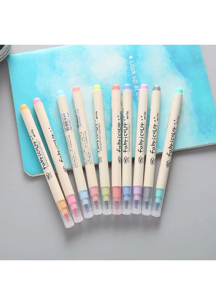 Beyaz Stil 10 Renk Fırça Kalem Seti Fabricolor Marker Kalem Yumuşak Uç Renkli Fırça Kalem Kaligrafi Finecolour Fırça Keçe Sanat Işaretleyiciler Kırtasiye (Yurt Dışından) modelleri