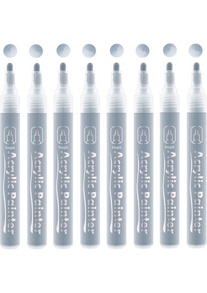 8 Adet Gümüş Tarzı 8packset Siyah Beyaz Akrilik Boya Marker Kalemler Kaya Boyama Için Taş Tuval Cam Metalik Seramik Kağıt Çizim Su Bazlı (Yurt Dışından)