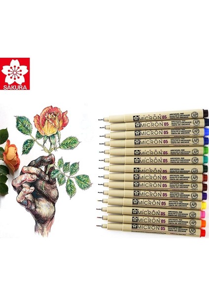03-5p Tarzı Sakura Xsdk Pigma Renkli Mikron Kalem Sanat Seti Sanat Marker Finebrush Ucu Iğne Kalem Kroki Çizim Animasyon Tasarım (Yurt Dışından) fiyatları