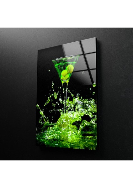 Kokteyl Temperli Cam Duvar Tablosu