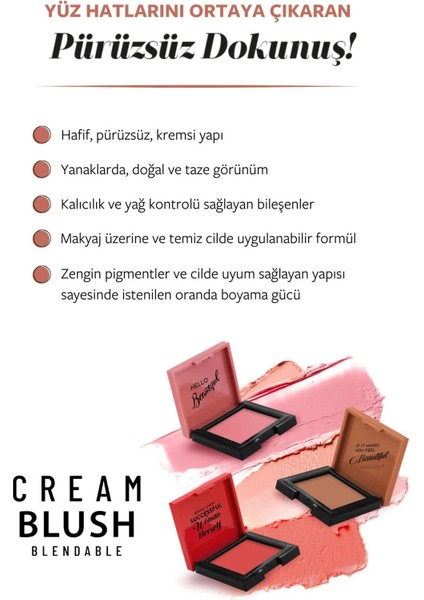 Profashion Cream Blush Blendable No: 42 Rosery