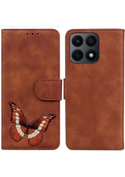 Onur Için Kılıf X8A Renk Baskılı Kelebek Kart Yuvaları Flip Folio Kapak (Yurt Dışından)