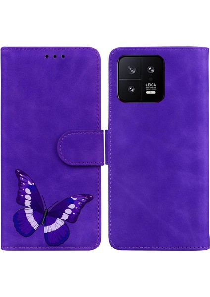 Xiaomi 13 5g Renk Baskılı Cüzdan Flip Folio Kapak Kart Yuvaları (Yurt Dışından)