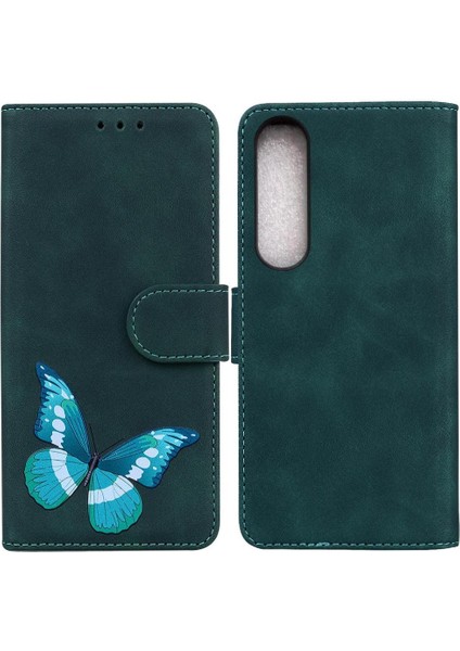 Sony Xperia 1 V Kelebek Flip Folio Kapak Cüzdan Renk Baskılı (Yurt Dışından)