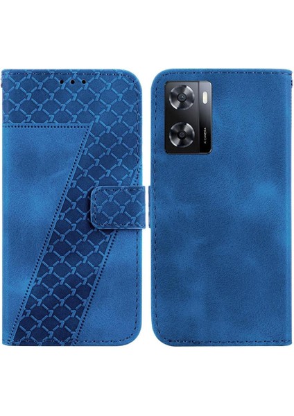 Oppo A57 5G/A77 5g Kart Yuvası Fonksiyonu Için Telefon Kılıfı Kabartmalı Desen Pu (Yurt Dışından)