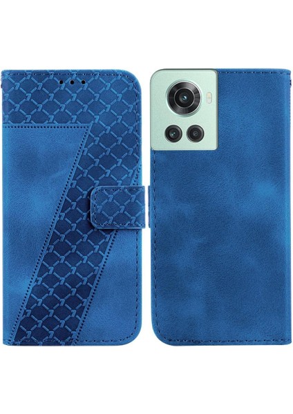 Oneplus 10R Için Telefon Kılıfı Kabartmalı Desen Pu Deri Cüzdan Çevirme Folyo (Yurt Dışından)