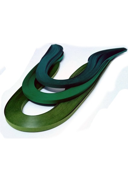 Koyu Yeşil Serisi 3 Farklı Ton Yeşil Renkli 300 Adetli Quilling K