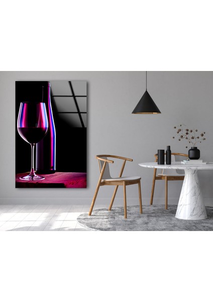 Kırmızı Şarap Temperli Cam Duvar Tablosu modelleri