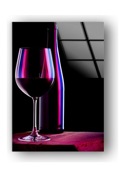 Kırmızı Şarap Temperli Cam Duvar Tablosu fırsatları