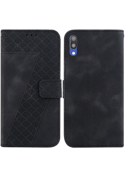 Telefon Kılıfı Için Samsung Galaxy A10/M10 Flip Folio Kapak Kabartmalı Desen Pu (Yurt Dışından)