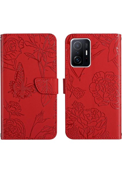 Xiaomi 11T/11T Pro Anti-Damla Koruma Çiçekler ve Kelebekler (Yurt Dışından)