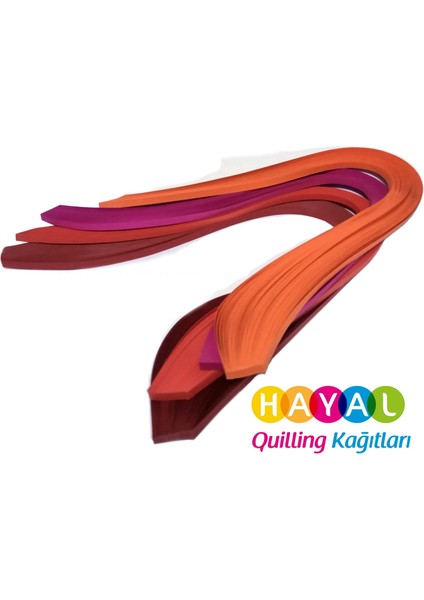 Turuncu, Fuşya, Kırmızı ve Koyu Kırmızı 400 Adetli Quilling Kağıdı fiyatları